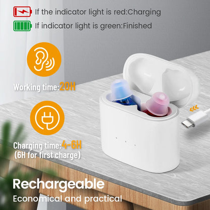Rechargeable Invisible Hearing Aid for Clear Sound - Smarsty