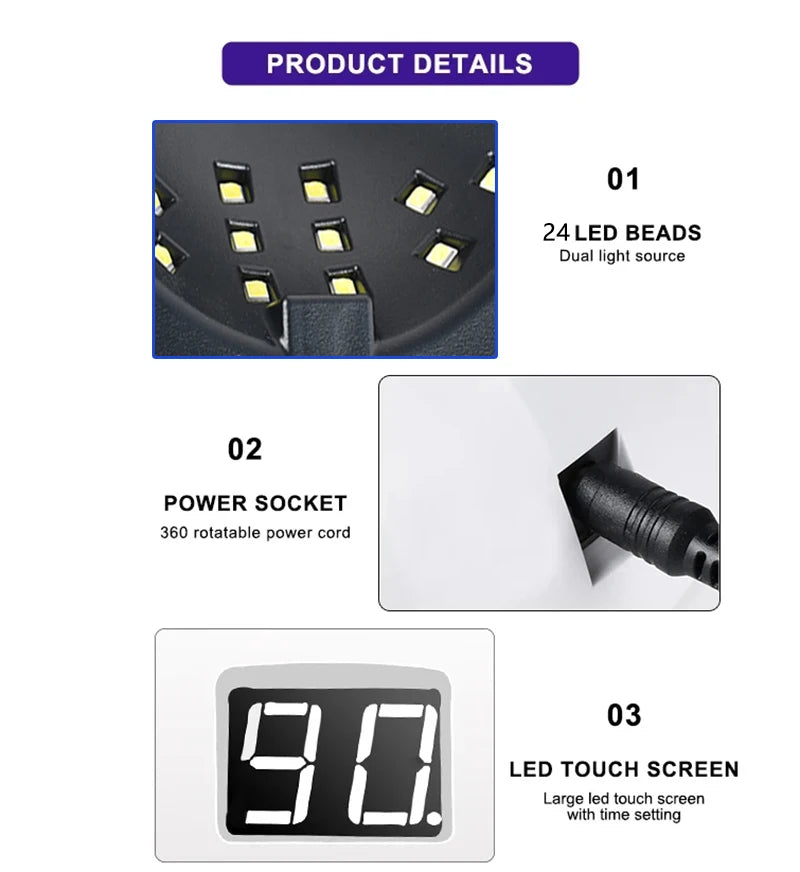 Professional Gel Nail Polish Kit with UV LED Dryer - Smarsty
