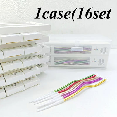 6/12/48pcs/1case Birthday Candles Spiral Cake Candles  Long Thin Cake Candles For Wedding Party And Cake Decoration - Smarsty
