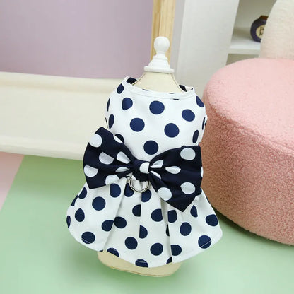 Lovely Dot Pattern Dog Dress for Wedding Parties - Smarsty