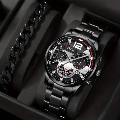 Luxury Men's Silver Quartz Watch With Luminous Feature - Smarsty