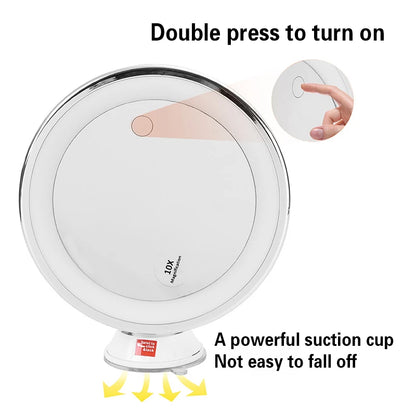 Flexible Gooseneck Makeup Mirror with Bright LED Light - Smarsty