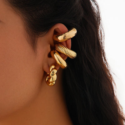 Ingemark 4Pcs Chunky Tube Clip Earrings for Women - Smarsty