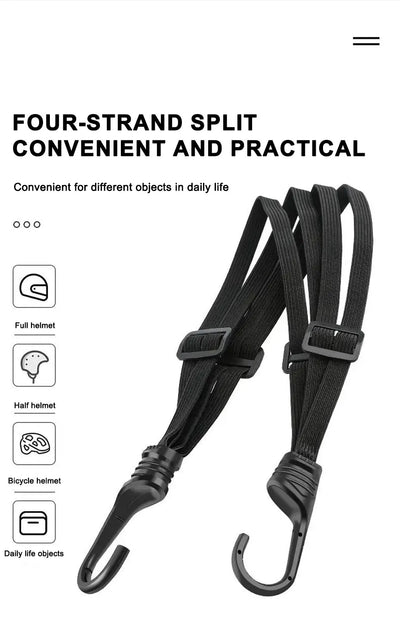 SEAMETAL Motorcycle Back Seat Helmet Strips Elastic Rope Motorcycle Helmet Fixed Strap Adjustment Fix Rope Goods Strap 60cm/90cm - Smarsty