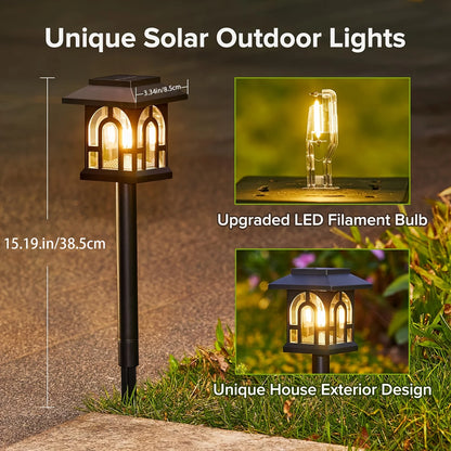 6/10 Pack Solar Pathway Lights Outdoor, Solar Landscape Path Yard Lights, Auto On/Off , for Outside Yard Lawn Patio Walkway