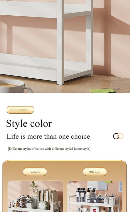 3-Tier Multifunctional Storage Shelf，Space-Saving Desktop Shelf，Desk Shelf，organizer，Non-slip Design and Easy To Assemble by Smarsty