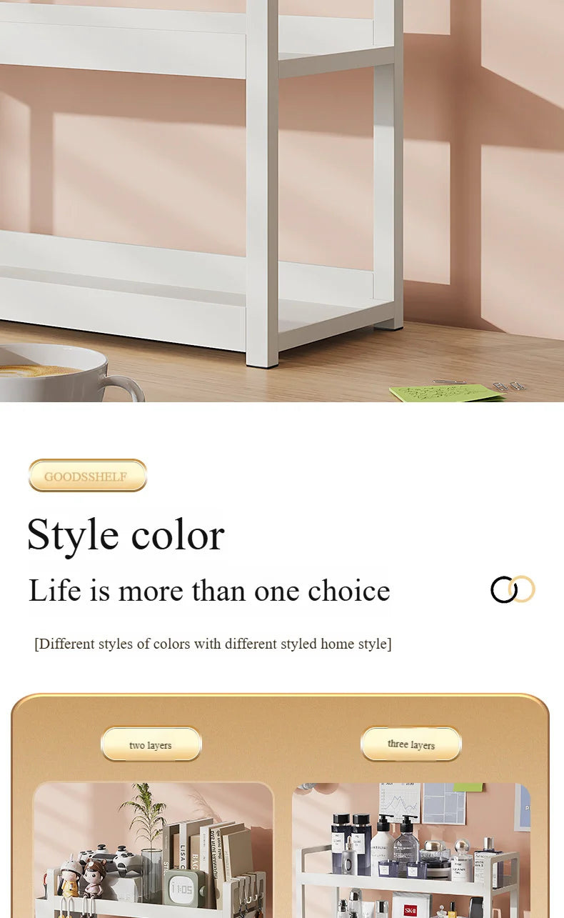 3-Tier Multifunctional Storage Shelf，Space-Saving Desktop Shelf，Desk Shelf，organizer，Non-slip Design and Easy To Assemble by Smarsty