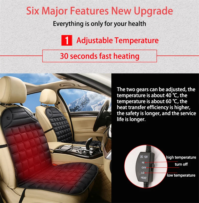 12V Car Heated Seat Cushion For Fast Warmth Winter Drives - Smarsty