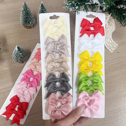 Handmade Kids Bow Hair Clips Set Soft Comfortable Durable - Smarsty