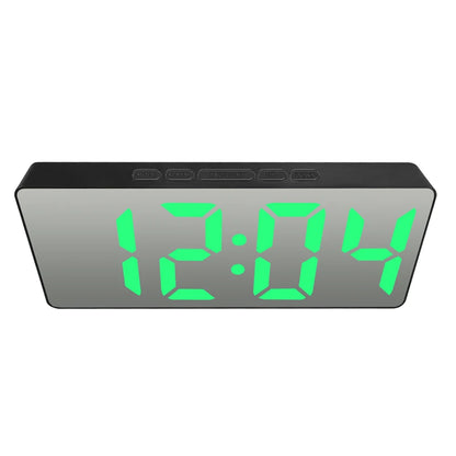 LED Curved Alarm Clock with Dual-purpose Mirror Display - Smarsty