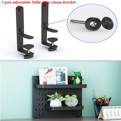 Punch-free Hole Board Vertical Desktop Wall Hanging Office Desk Storage Shelf Reading Room Desktop kitchen Bathroom Storage Rack by Smarsty