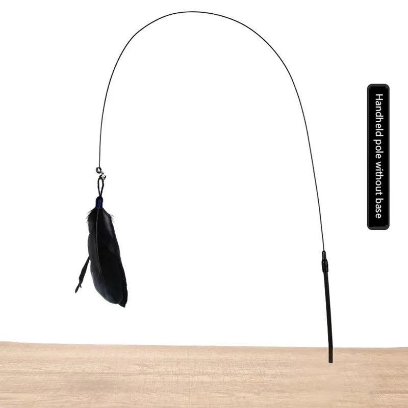 Interactive Cat Teaser Stick With Replaceable Feather - Smarsty