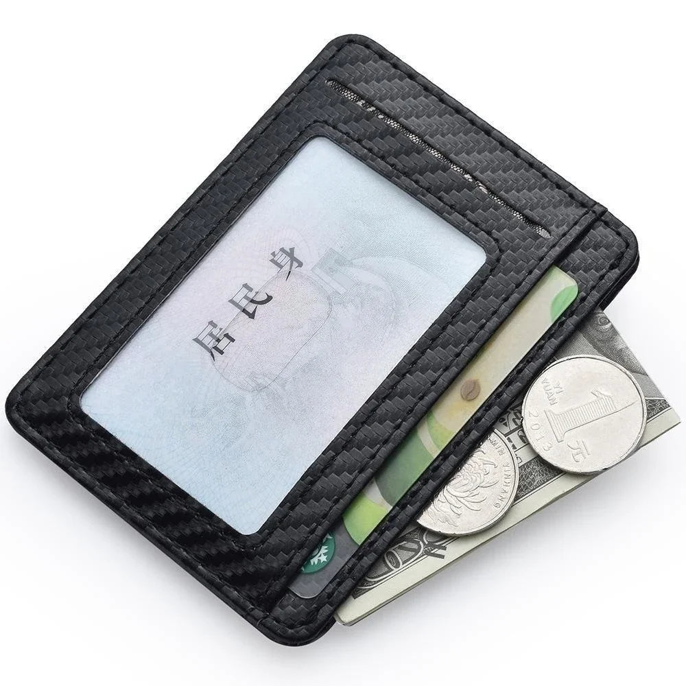 Men's Slim Thin Minimalist Front Pocket Wallets Men Anti Rfid Blocking Protected Magic ID Credit Card Holder PU Leather Wallets