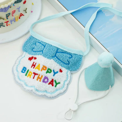 Adjustable Pet Birthday Hat and Bandana Set - Smarsty