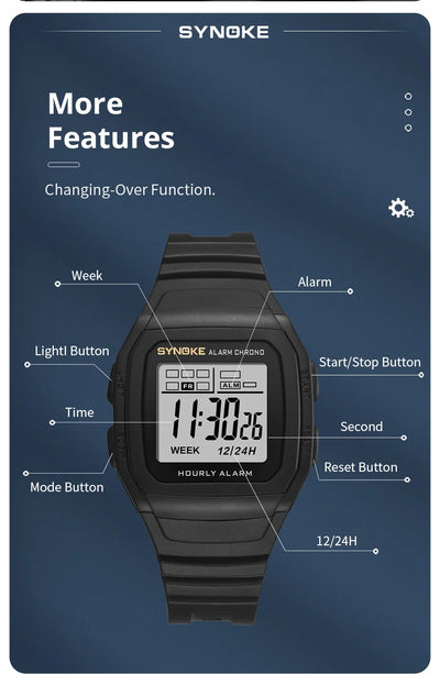 SYNOKE Luminous Waterproof Sports Watch for Boys - Smarsty