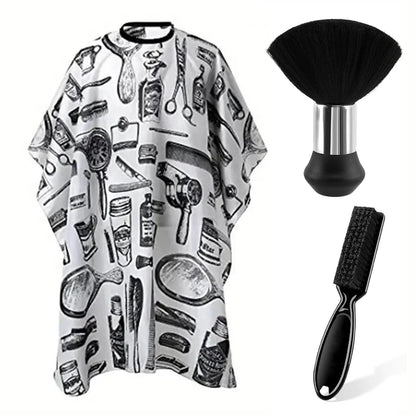 Professional Barber Tools Hair Cutting Set with Cape and Brush - Smarsty