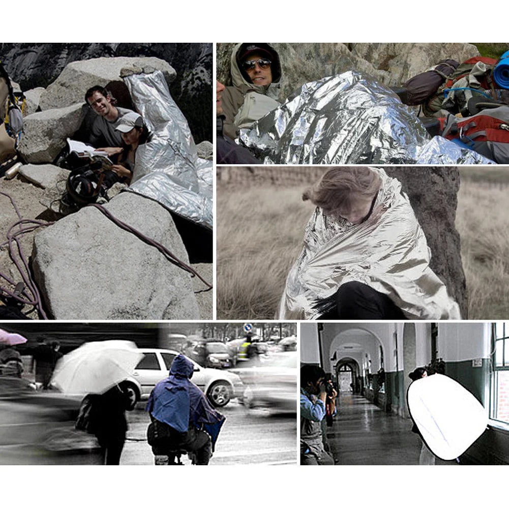 1-10PCS Emergency Blanket Outdoor Survive First Aid Military Rescue Kit Windproof Waterproof Foil Thermal Blanket for Camping by Smarsty