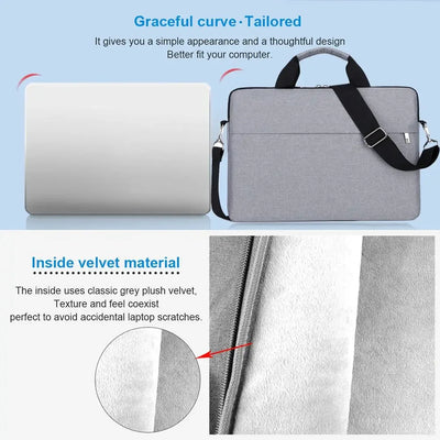 Zippered Laptop Sleeve Case With Shoulder Bag 14 Inch - Smarsty