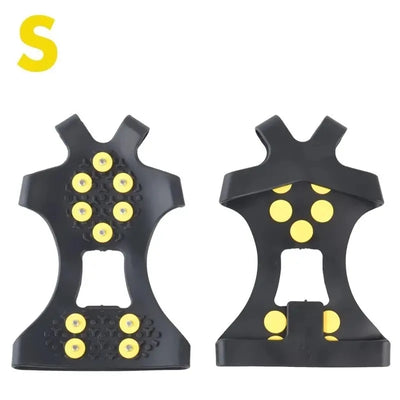 2pcs 10 Steel Studs Crampons Snow Grips Cleats for Ice and Snow Anti-Slip Rubber Traction Cleats Hiking Walking Climbing Jogging - Smarsty