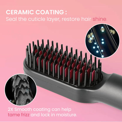 KIPOZI Hair Dryer Brush Negative lon 3 In 1 Hot Air Dryer Styler and Volumizer Pro Hair Straightener Curler Blow Dryer Brush