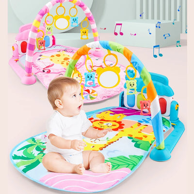 Musical Baby Activity Gym Rack Play Mat Kid Rug Puzzle Mat Carpet Piano Keyboard Infant Playmat Crawling Game Pad Baby Toy Gift by Smarsty