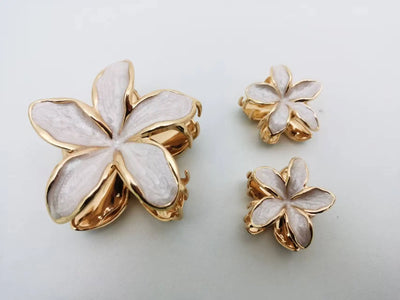 Enamel Lily Hair Clips Set Zinc Alloy Cute Beach For Women - Smarsty