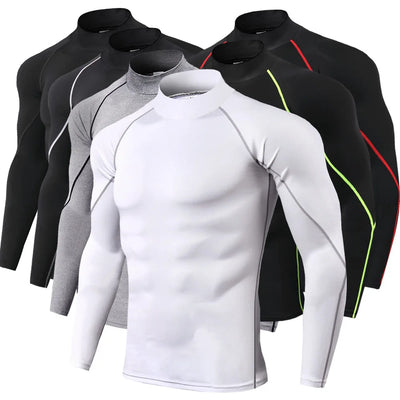 Men Sport T-shirt Quick Dry Bodybuilding Running Shirt Long Sleeve Compression Top Gym T Shirt Men Fitness Tight Rashgard - Smarsty