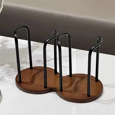 Disposable Cup Storage Holder Rack Shelf Water Tea Cups Wood Dispenser with Longer Stick Mug Display Stand Organizer Supplies by Smarsty