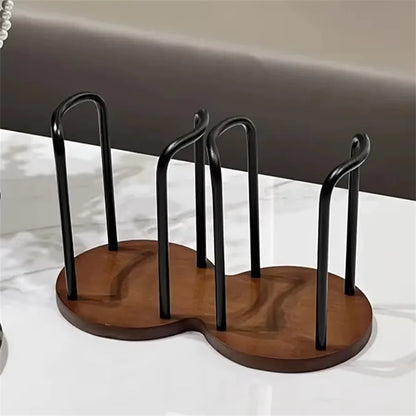 Disposable Cup Storage Holder Rack Shelf Water Tea Cups Wood Dispenser with Longer Stick Mug Display Stand Organizer Supplies by Smarsty