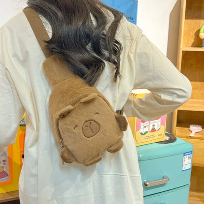 Capybara Plush Cartoon Shoulder Bag Large Capacity Unisex - Smarsty