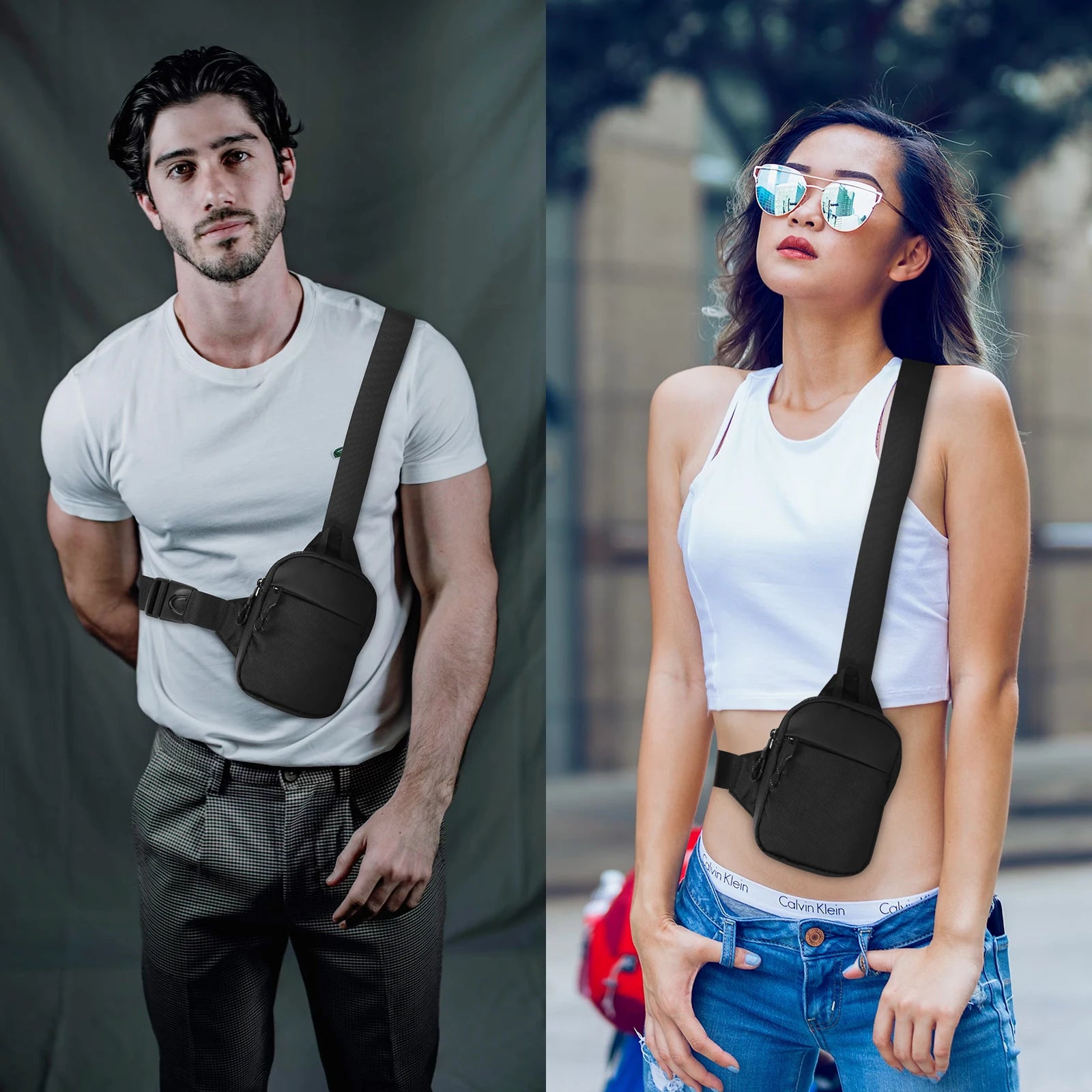 Mini Nylon Crossbody Bag For Men Unisex Lightweight Satchel - Smarsty
