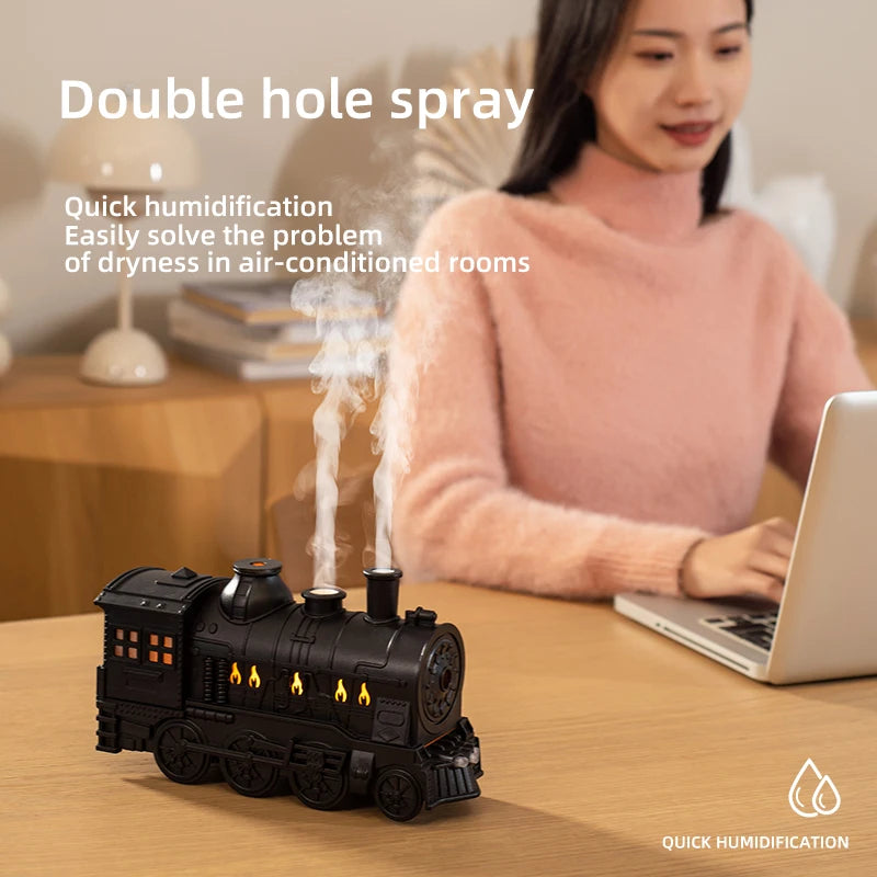 Ship Train Shape Ultrasonic Humidifier With Colorful Lights - Smarsty