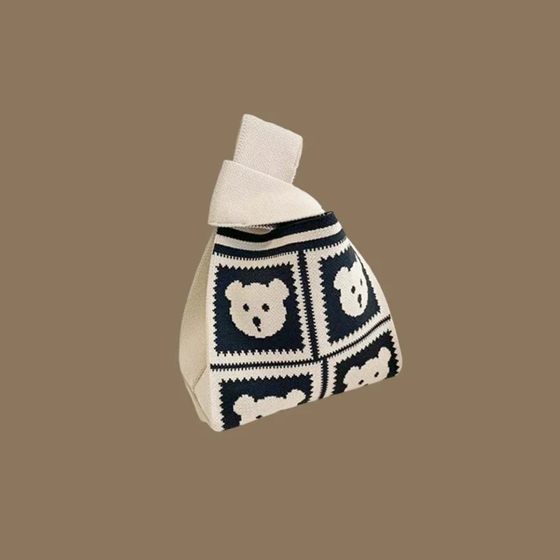 Handmade Knitted Wide Stripe Tote Bag For Women Everyday - Smarsty