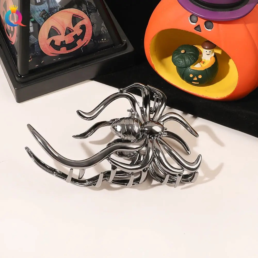 Gothic Spider Pearl Metal Hair Claw Clip Strong Hold - Smarsty