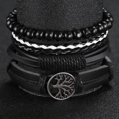 Fashion Leather Strap Men Quartz Watch Set - Smarsty