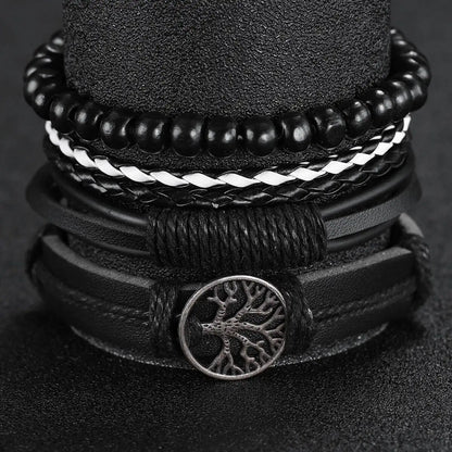 Fashion Leather Strap Men Quartz Watch Set - Smarsty