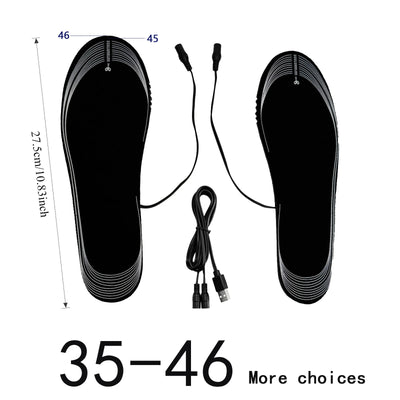 USB Heated Insoles Shoe Electric Foot Warming Pad Feet Warmer Sock Pad Mat Winter Outdoor Sports Heating Insole Winter Warm - Smarsty