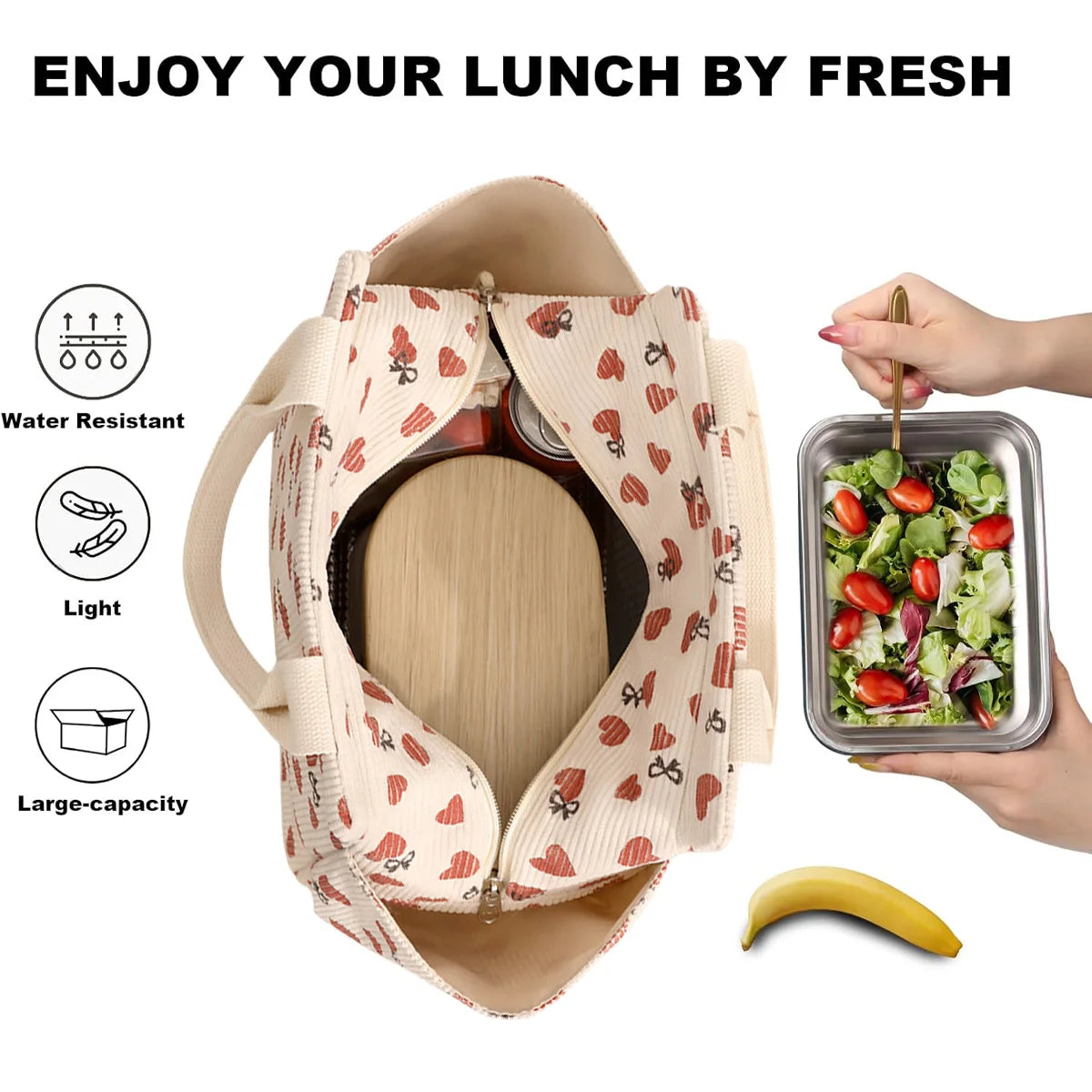 Insulated Lunch Bag Leakproof Large Reusable For Two - Smarsty