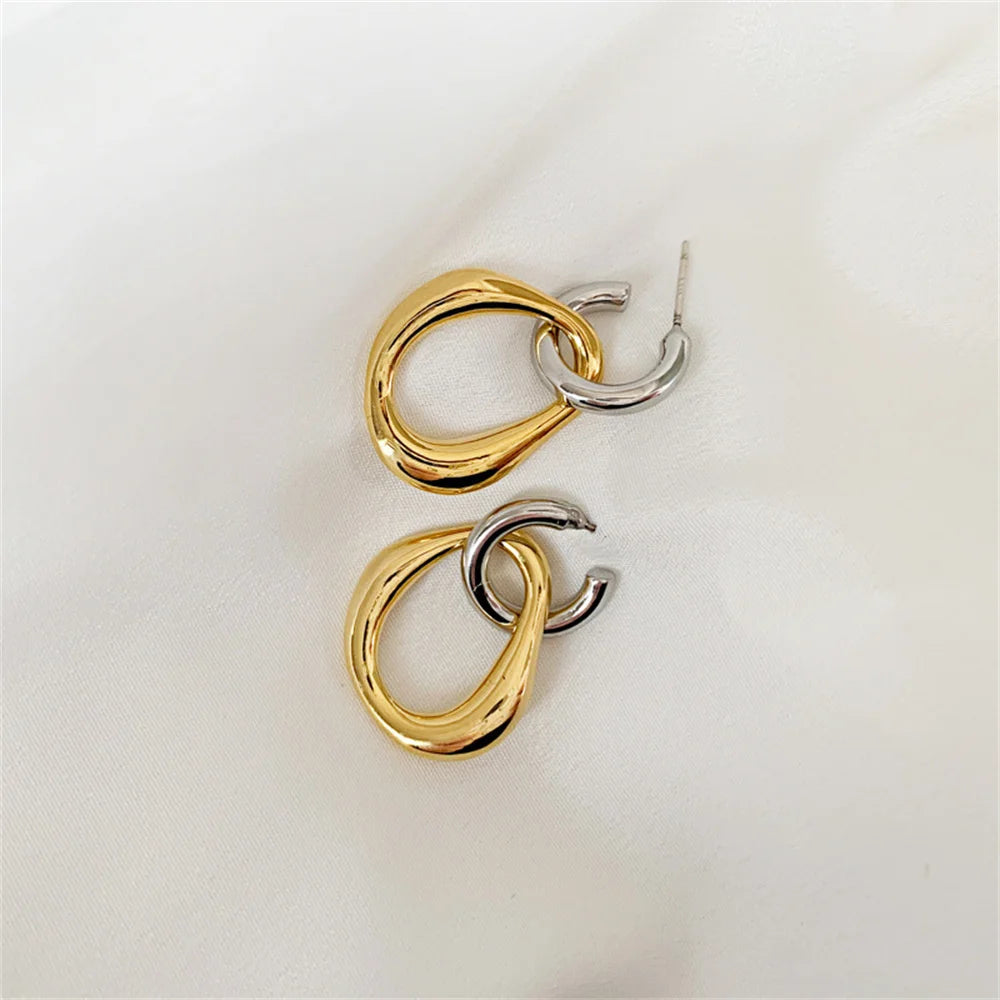 Geometric Alloy Drop Earrings for Women - Trendy Fashion Accessory - Smarsty