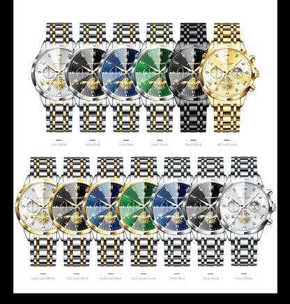 Luxury Waterproof Men's Chronograph Watch with Luminous Features - Smarsty
