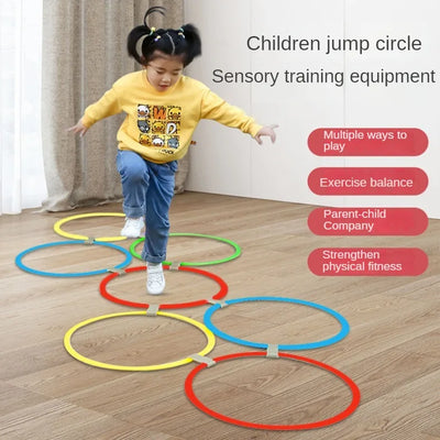 New Outdoor Kids Funny Physical Training Sport Toys Lattice Jump Ring Set Game 10 Hoops 10 Connectors for Park Play Boys Girls - Smarsty