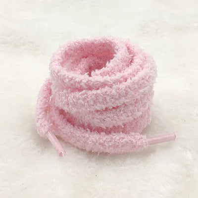 0.8cm width 1 Pair Cute Plush Sneakers Shoelaces Men Women High-top Casual Canvas  White Flat Shoes Laces Strings Accessories - Smarsty