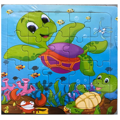 New 20 Piece Wooden 3d Puzzle Cartoon Animal Vehicle Jigsaw Puzzle Montessori Educational Toys For Kids Baby 1 2 3 Years by Smarsty