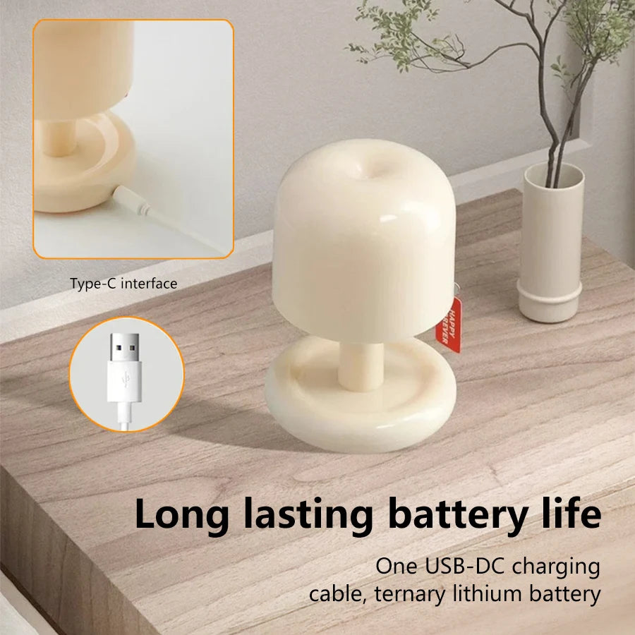 Rechargeable Mushroom Night Light for Cozy Ambiance - Smarsty