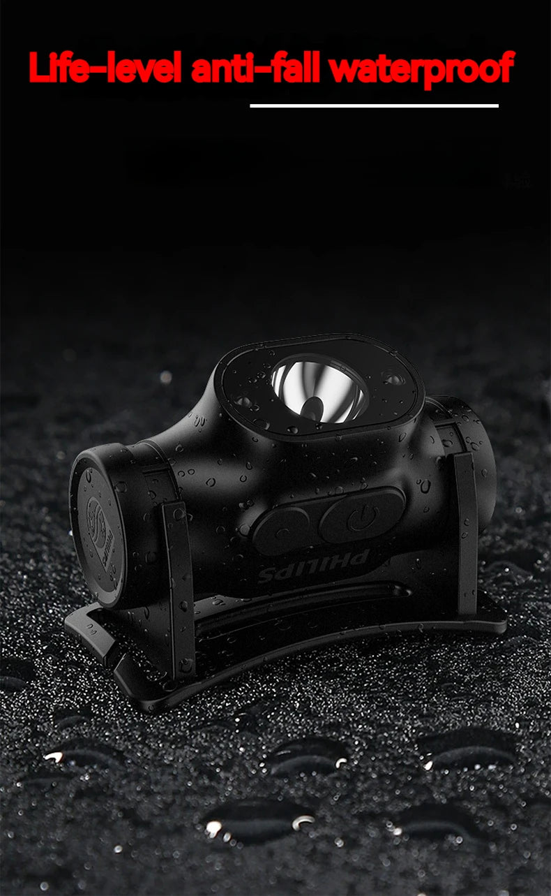 PHILIPS LED Headlamp Sensor Head Flashlight Ten Types of Lighting Type-C Rechargeable Headlight Outdoor Camping Fishing Lantern by Smarsty