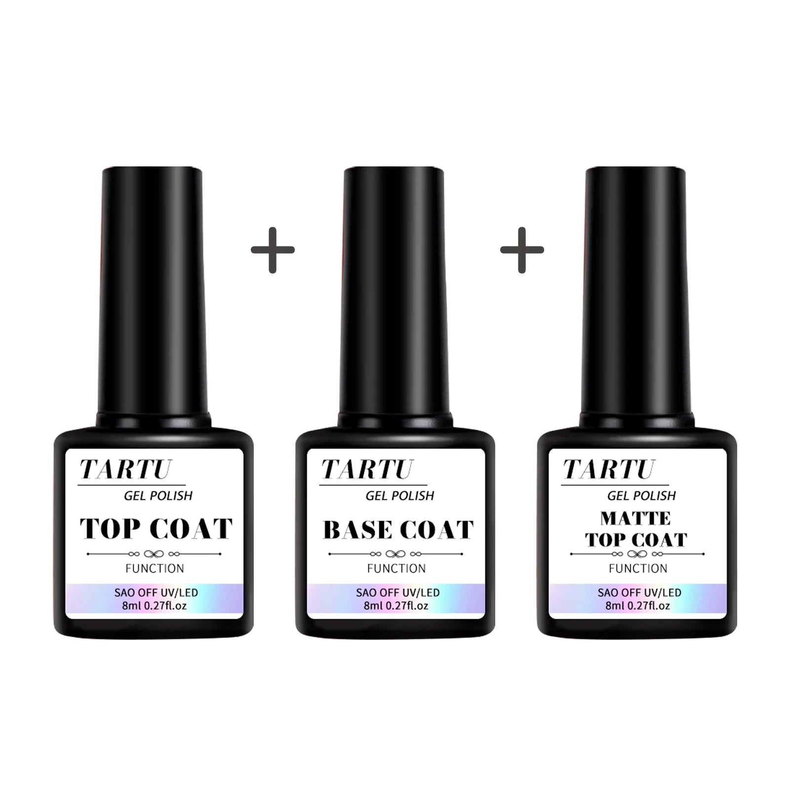 8ml Functional Gel Nail Art Set with Base Coat and Top Coats - Smarsty