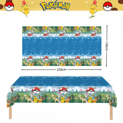 Pokemon Tablecloth Birthday Party Decoration Pikachu Disposable Table Cloth Table Cover Baby Shower Kids Toy Gift Party Supplies by Smarsty