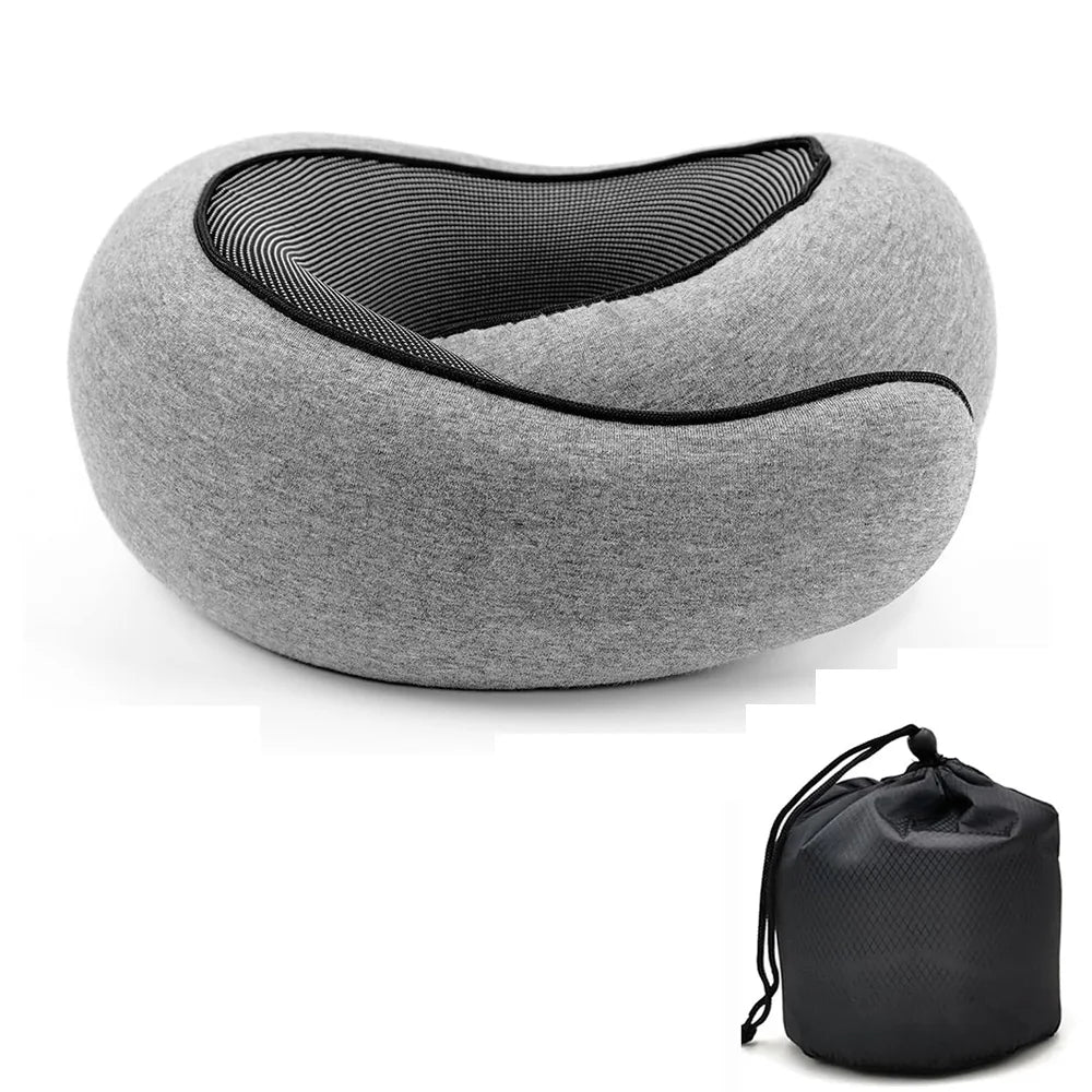 Memory Foam Travel Neck Pillow for Comfortable Support - Smarsty