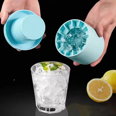Food grade silicone cylindrical ice tray ice making mold for household kneading, ice storage box, ice cup, quick freezing (small