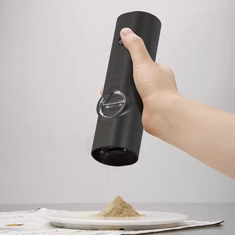 Electric Automatic Salt & Pepper Grinder with Spice Mill Storage Bins Kitchen Adjustable Grinding Tool